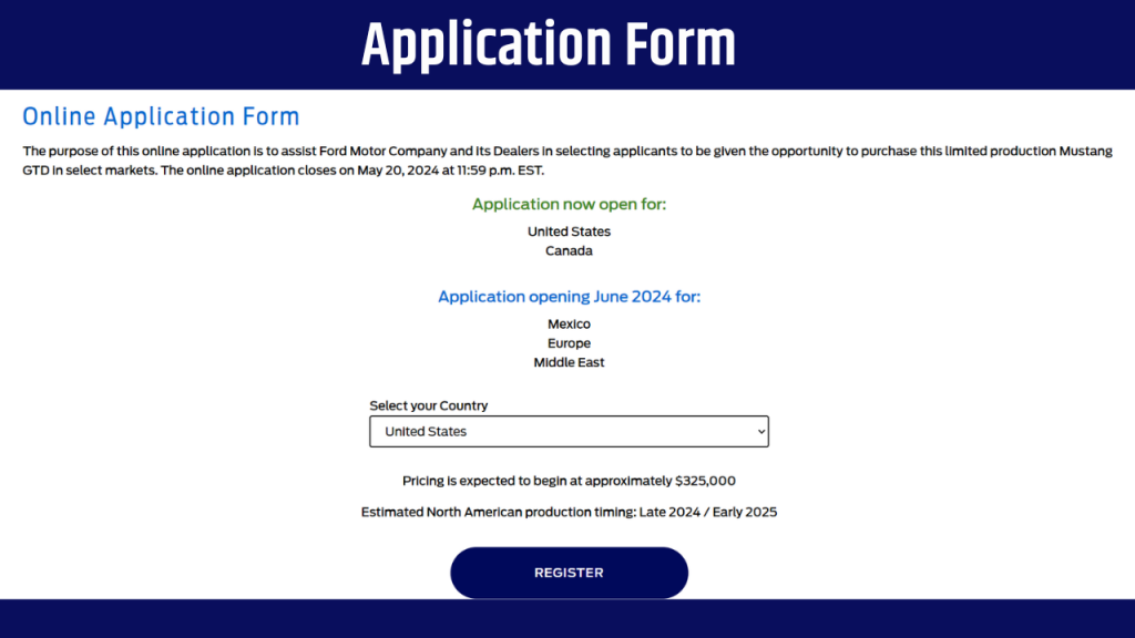 Applications Open for the 2025 Ford Mustang GTD